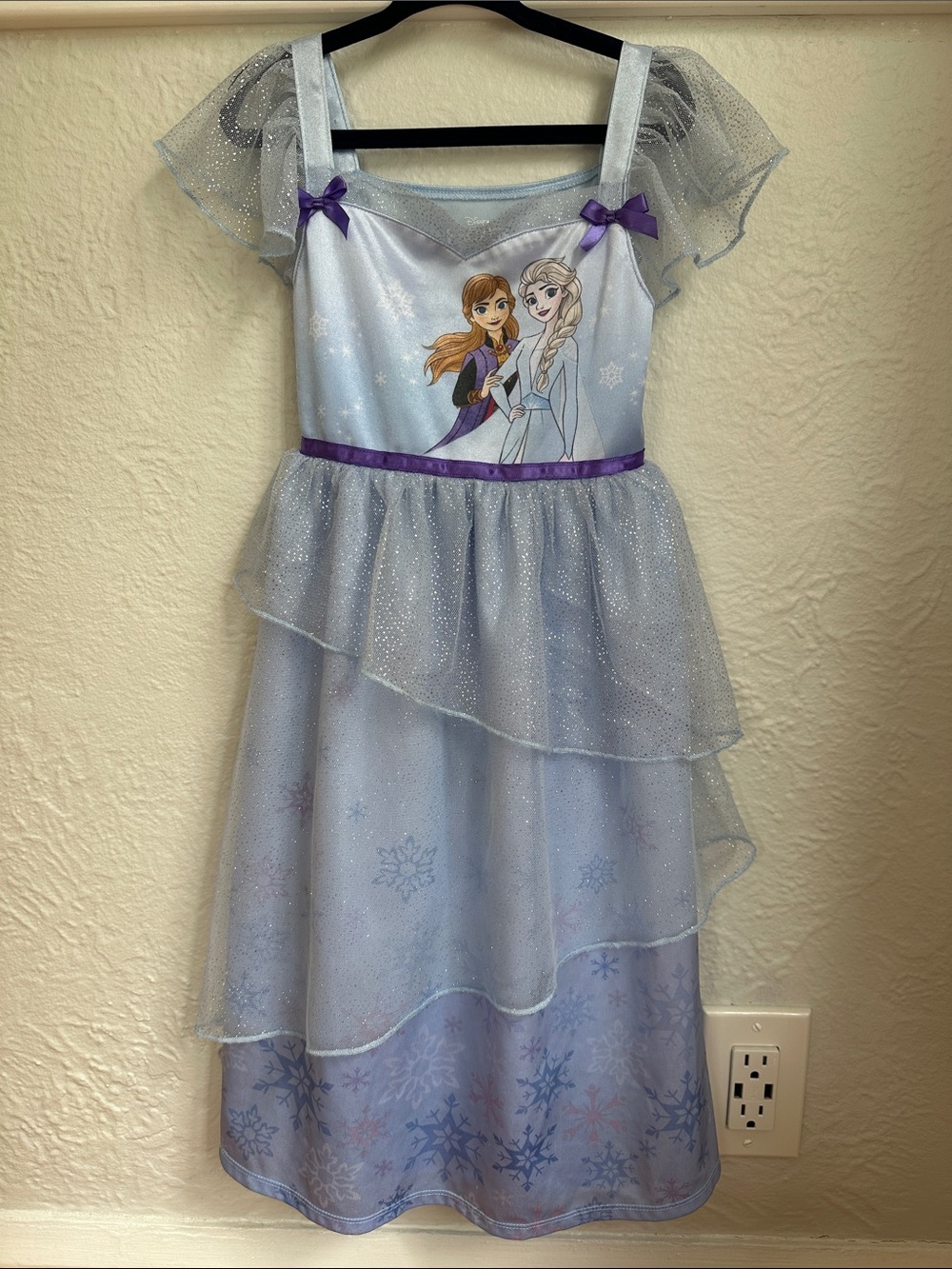 Disney Light Blue Elsa & Anna Sparkle Costume Dress with Purple Accents